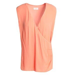 Day Birger Et Mikkelsen Salmon Pink Wrapped Sleeveless Blouse